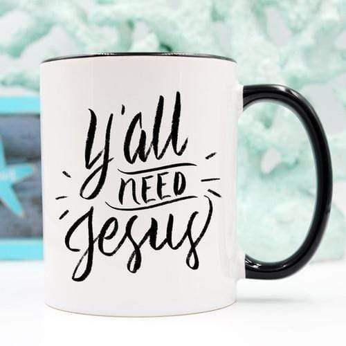 Magenta Shadow Gifts Y’all Need Jesus, Coffee Cup, Coffee Mug, Funny