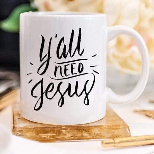Magenta Shadow Gifts Y’all Need Jesus, Coffee Cup, Coffee Mug, Funny