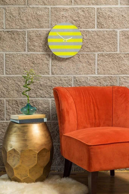 Scorpius Clocks YELLOW LINES WALL CLOCK