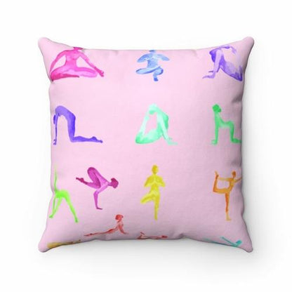 Yellow Pandora Home Decor 14" x 14" Yoga Sanctuary Square Pillow