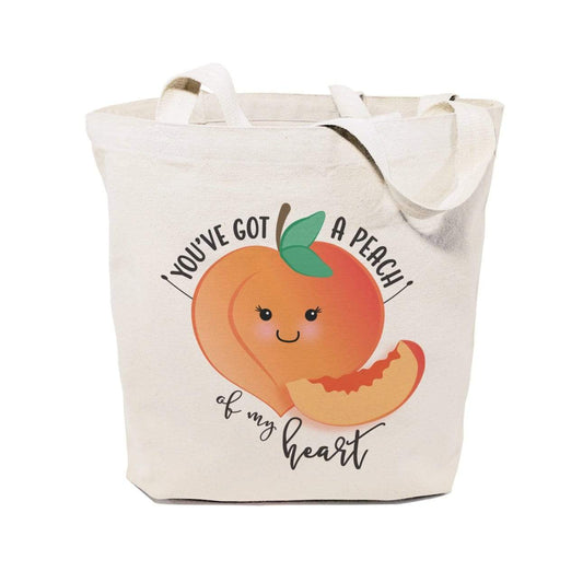 Turquoise Andromeda Totes & Beach Bags You've Got a Peach of My Heart Tote Bag